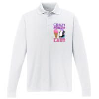 Crazy Penguin Lady Performance Long Sleeve Polo