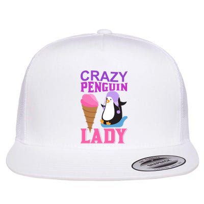 Crazy Penguin Lady Flat Bill Trucker Hat