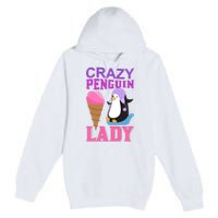 Crazy Penguin Lady Premium Pullover Hoodie