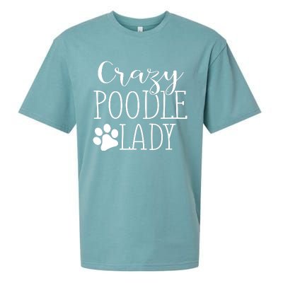 Crazy Poodle Lady Funny Poodle Gift For Poodle Lover Sueded Cloud Jersey T-Shirt