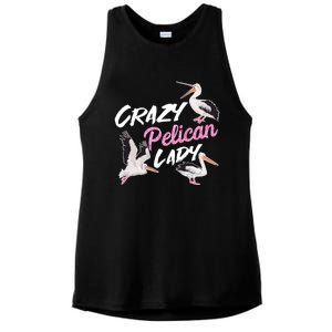 Crazy Pelican Lady Gift National Bird Day Gift Watching Watcher Gift Ladies PosiCharge Tri-Blend Wicking Tank