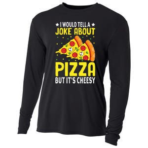 Cheese Pizza Lover Dad Joke FatherS Day Italian Food Pun Cooling Performance Long Sleeve Crew