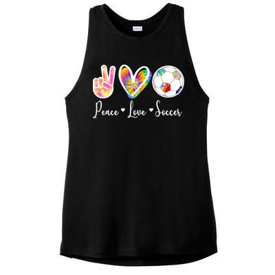 Cute Peace Love Soccer Ladies PosiCharge Tri-Blend Wicking Tank