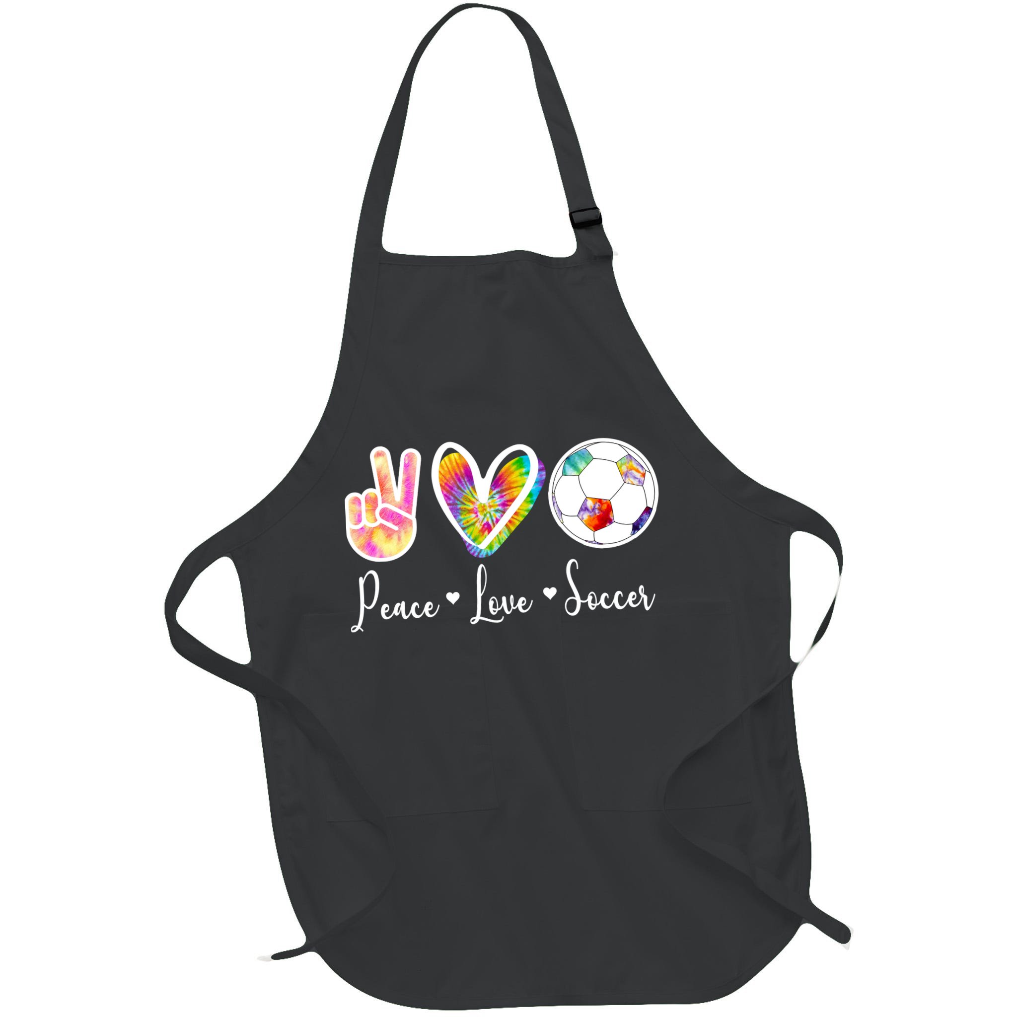 Cute Peace Love Soccer Apron