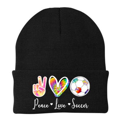 Cute Peace Love Soccer Beanie