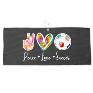 Cute Peace Love Soccer Large Microfiber Waffle Golf Towel