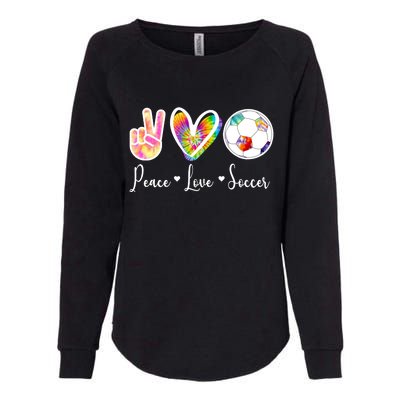 Cute Peace Love Soccer Womens California Wash Sweatshirt