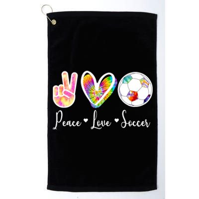 Cute Peace Love Soccer Platinum Collection Golf Towel