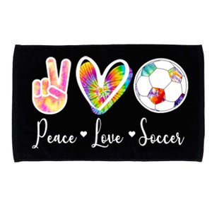 Cute Peace Love Soccer Microfiber Hand Towel