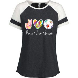 Cute Peace Love Soccer Enza Ladies Jersey Colorblock Tee