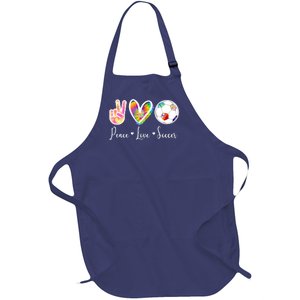 Cute Peace Love Soccer Full-Length Apron With Pockets