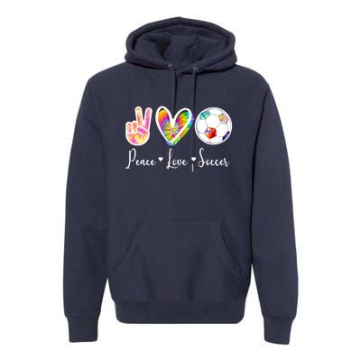 Cute Peace Love Soccer Premium Hoodie