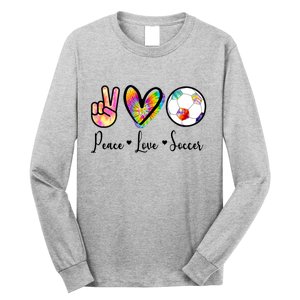 Cute Peace Love Soccer Long Sleeve Shirt