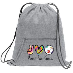 Cute Peace Love Soccer Sweatshirt Cinch Pack Bag