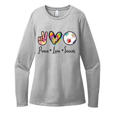 Cute Peace Love Soccer Womens CVC Long Sleeve Shirt