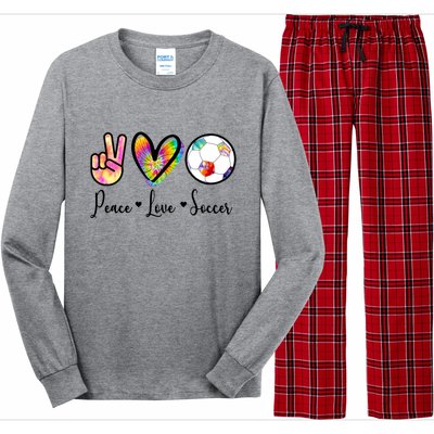 Cute Peace Love Soccer Long Sleeve Pajama Set