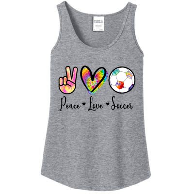 Cute Peace Love Soccer Ladies Essential Tank