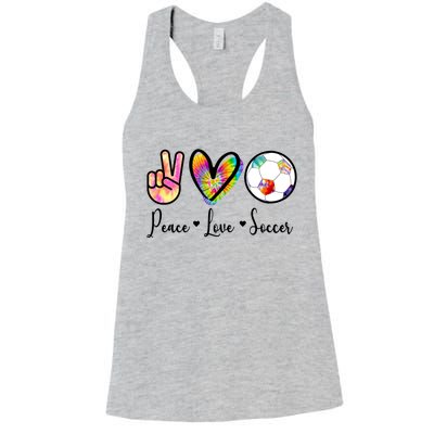 Cute Peace Love Soccer Women's Racerback Tank