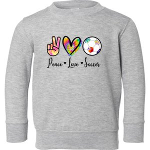 Cute Peace Love Soccer Toddler Sweatshirt