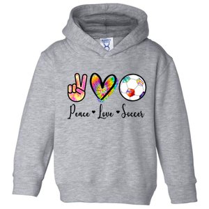 Cute Peace Love Soccer Toddler Hoodie