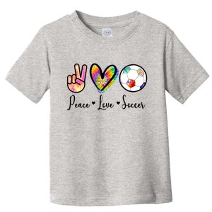 Cute Peace Love Soccer Toddler T-Shirt