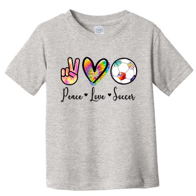 Cute Peace Love Soccer Toddler T-Shirt