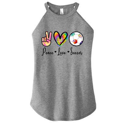 Cute Peace Love Soccer Women’s Perfect Tri Rocker Tank