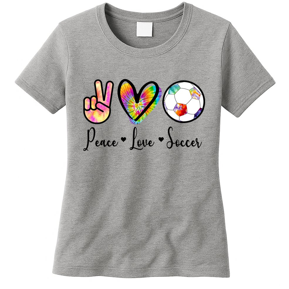 Cute Peace Love Soccer Womens T-Shirt