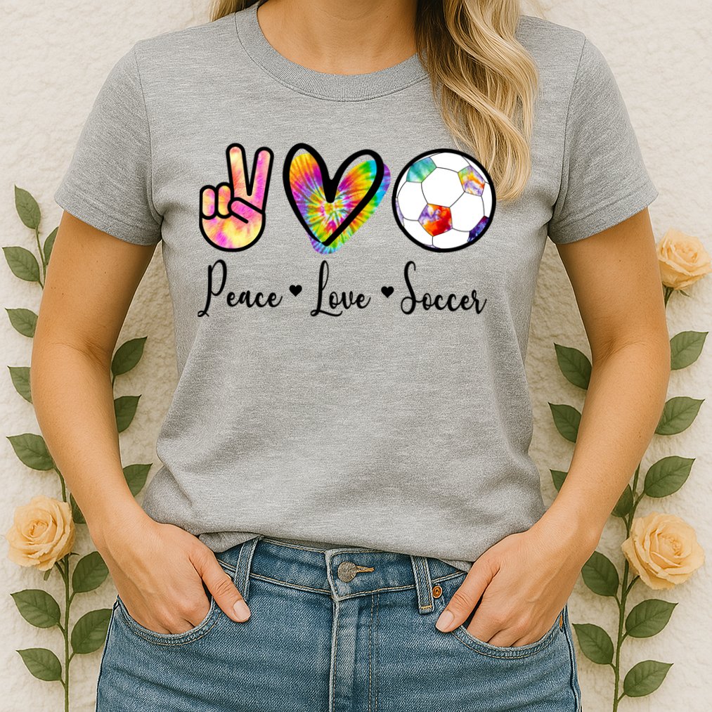 Cute Peace Love Soccer Womens T-Shirt