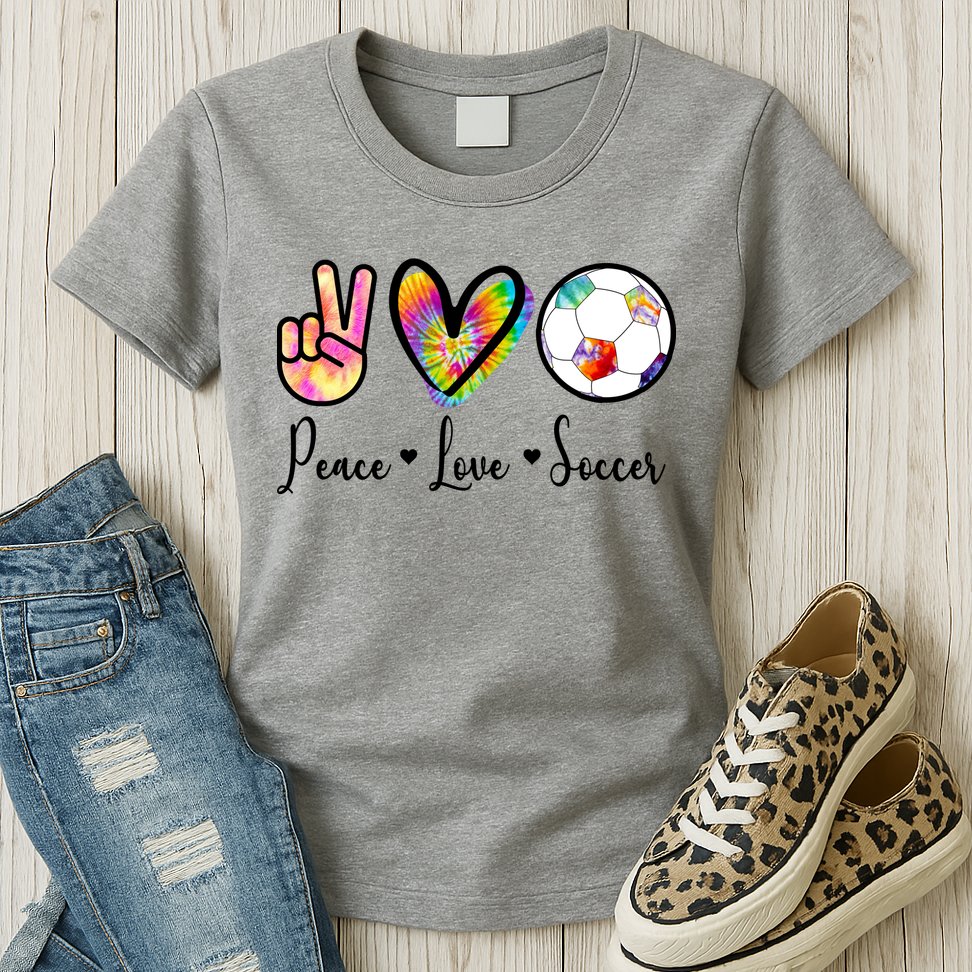 Cute Peace Love Soccer Womens T-Shirt