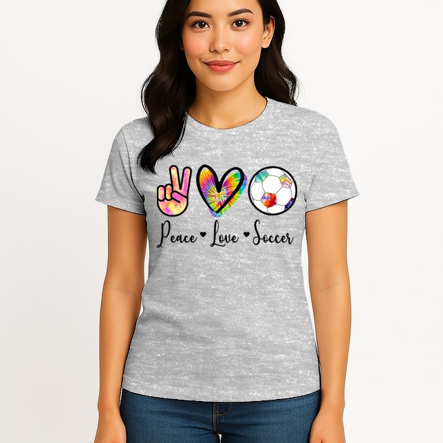 Cute Peace Love Soccer Womens T-Shirt