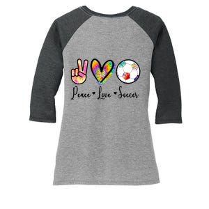 Cute Peace Love Soccer Women's Tri-Blend 3/4-Sleeve Raglan Shirt