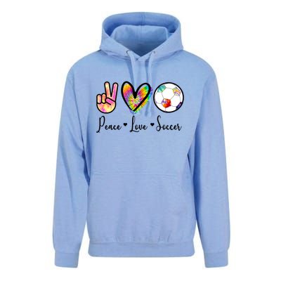 Cute Peace Love Soccer Unisex Surf Hoodie