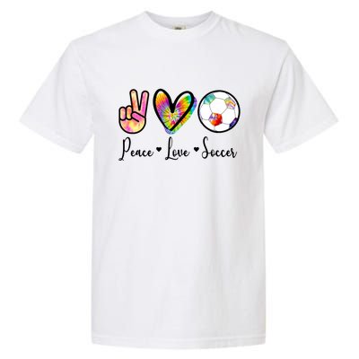 Cute Peace Love Soccer Garment-Dyed Heavyweight T-Shirt