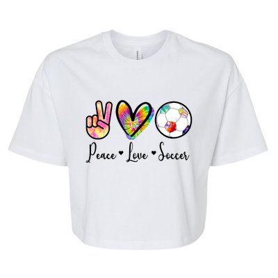 Cute Peace Love Soccer Bella+Canvas Jersey Crop Tee