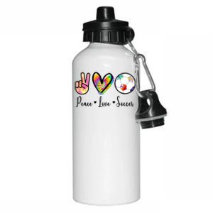 Cute Peace Love Soccer Aluminum Water Bottle