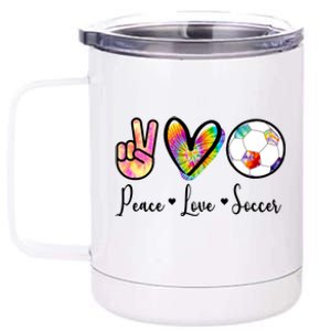 Cute Peace Love Soccer 12 oz Stainless Steel Tumbler Cup