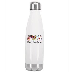 Cute Peace Love Soccer Stainless Steel Insulated Water Bottle