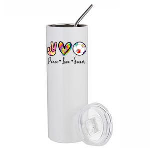 Cute Peace Love Soccer Stainless Steel Tumbler