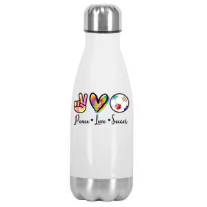 Cute Peace Love Soccer Stainless Steel Insulated Water Bottle