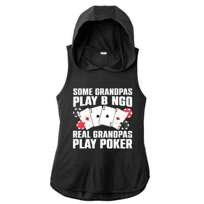 Cool Poker Lover Art For Grandpa Casino Card Gambling Ladies PosiCharge Tri-Blend Wicking Draft Hoodie Tank