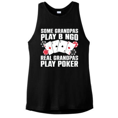 Cool Poker Lover Art For Grandpa Casino Card Gambling Ladies PosiCharge Tri-Blend Wicking Tank