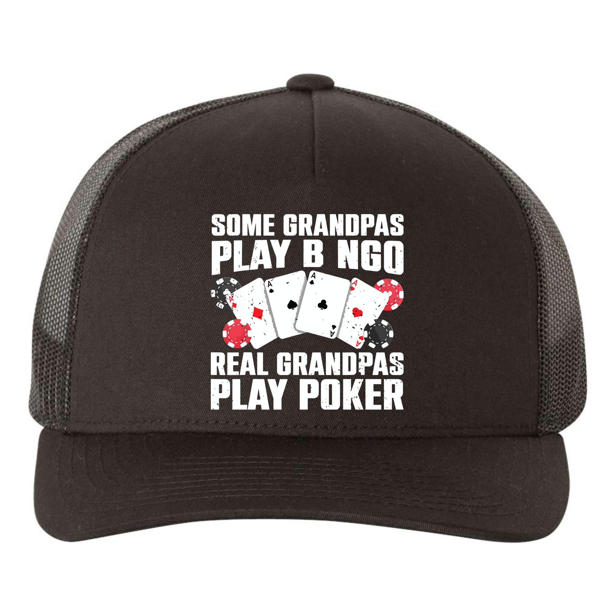 Cool Poker Lover Art For Grandpa Casino Card Gambling Yupoong Adult 5-Panel Trucker Hat