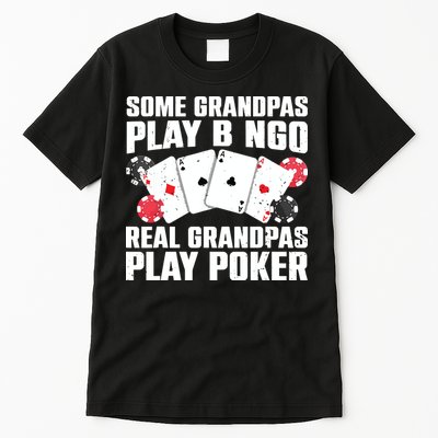 Cool Poker Lover Art For Grandpa Casino Card Gambling Tall T-Shirt