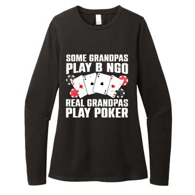 Cool Poker Lover Art For Grandpa Casino Card Gambling Womens CVC Long Sleeve Shirt