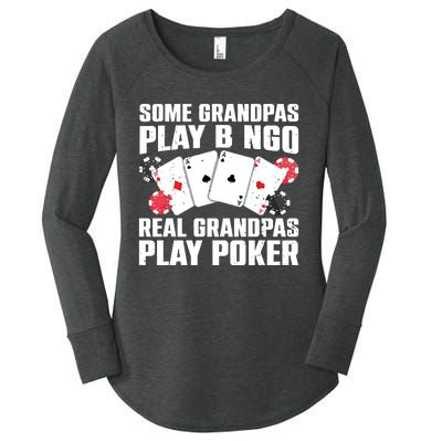 Cool Poker Lover Art For Grandpa Casino Card Gambling Women's Perfect Tri Tunic Long Sleeve Shirt