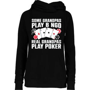 Cool Poker Lover Art For Grandpa Casino Card Gambling Womens Funnel Neck Pullover Hood