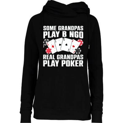 Cool Poker Lover Art For Grandpa Casino Card Gambling Womens Funnel Neck Pullover Hood