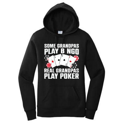 Cool Poker Lover Art For Grandpa Casino Card Gambling Women's Pullover Hoodie