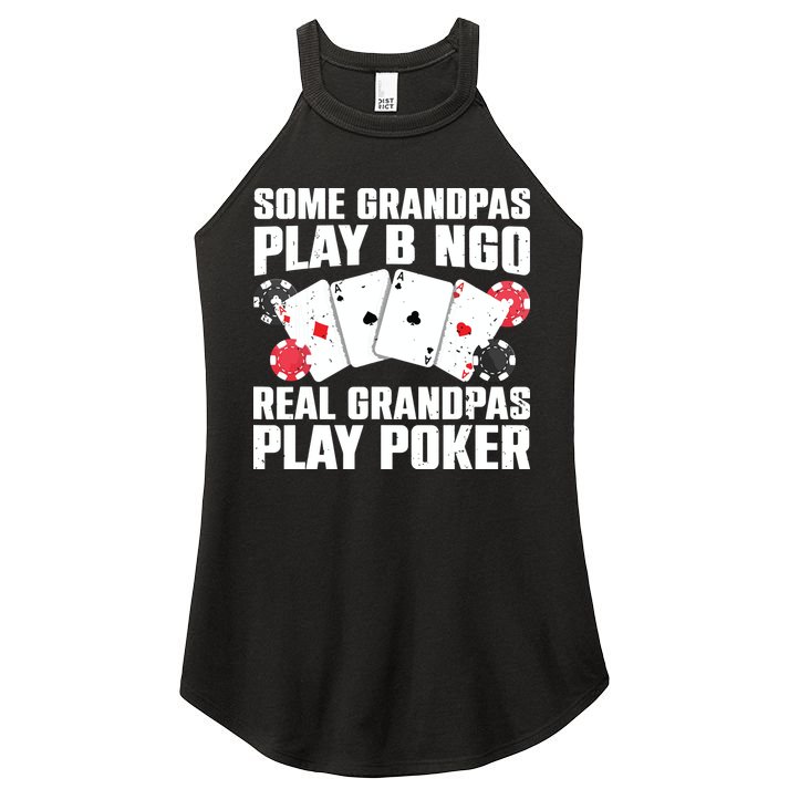 Cool Poker Lover Art For Grandpa Casino Card Gambling Women's Perfect Tri Rocker Tank